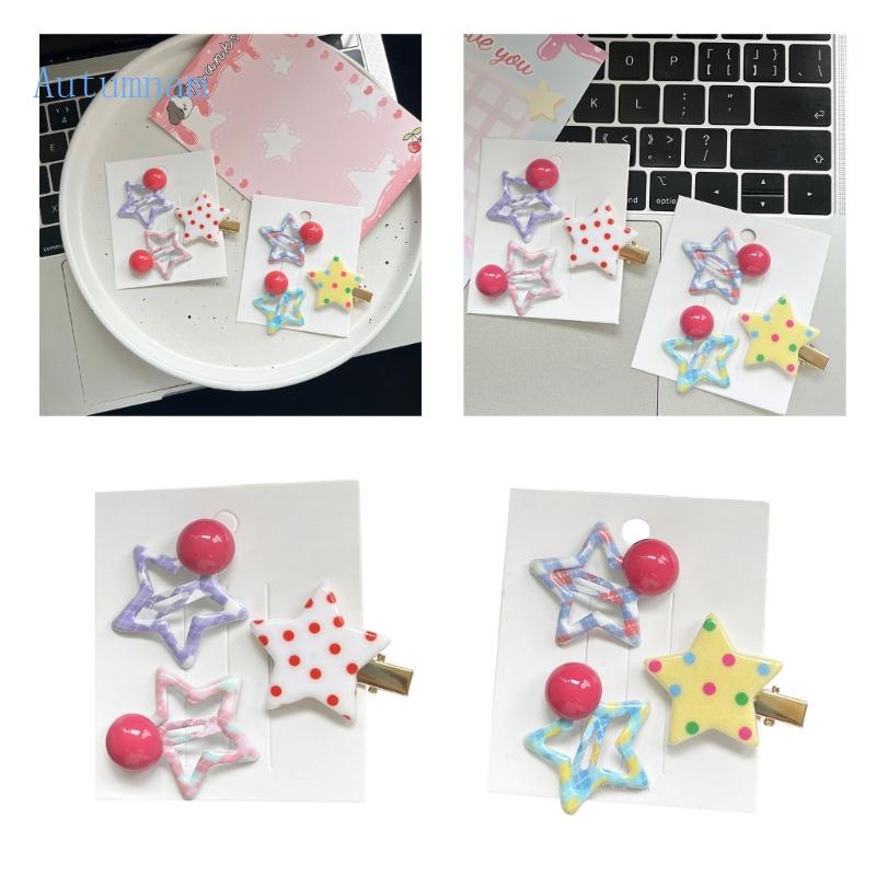 Kẹp Tóc Kim Loại Hình Ngôi Sao Nhiều Màu Sắc Cho Nữ