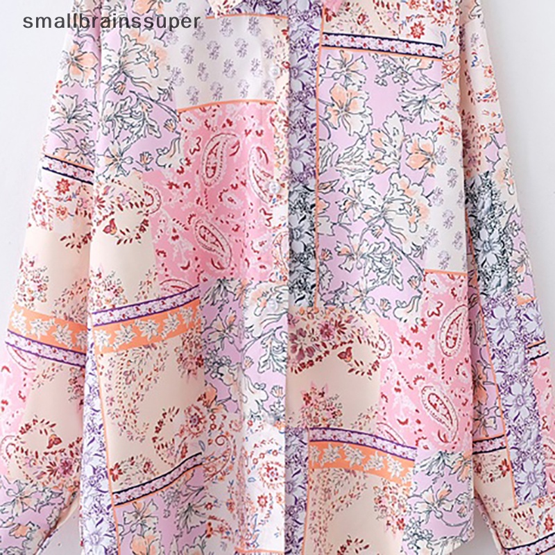 Áo Sơ Mi Dài Tay Dáng Rộng In Họa Tiết Hoa Thời Trang Mùa Hè Cho Nữ