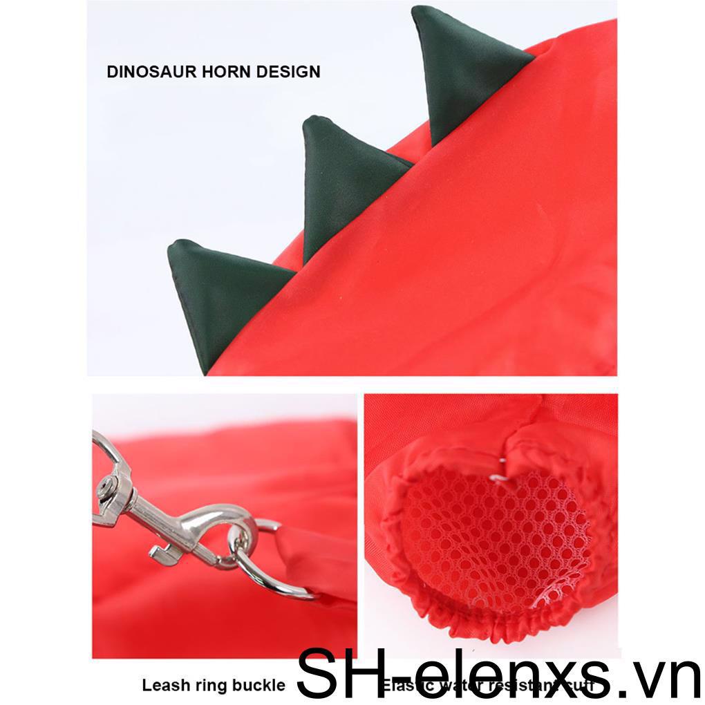 Áo Mưa Khủng Long Bằng Polyester Chống Nước Có Dải Phản Quang Cho Thú Cưng
