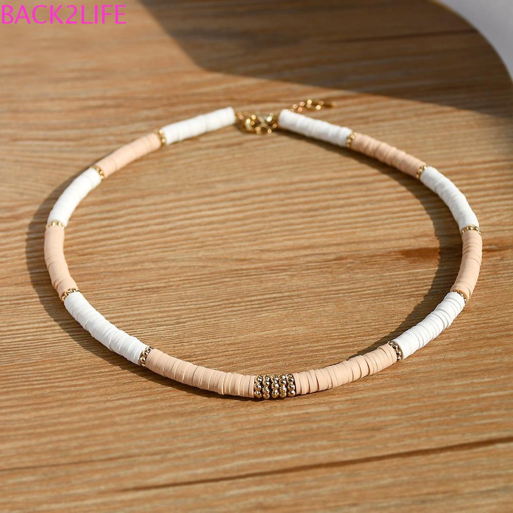 BACK2LIFE Vòng Cổ Hạt Đất Sét Thời Trang Cổ Điển Đơn Giản Dành Cho Nữ
