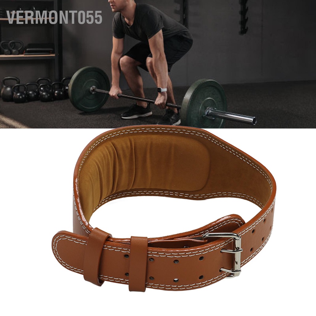 Vermont055 Đai nâng tạ Bảo vệ eo cử có thể điều chỉnh màu nâu để tập luyện