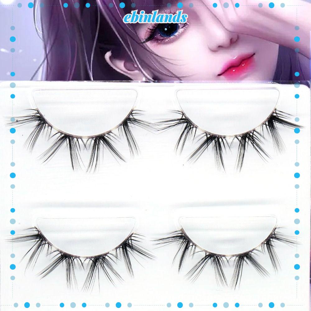 EBINLANDS Set 3 Cặp Lông Mi Giả Trong Suốt Làm Dày Và Dài Mi