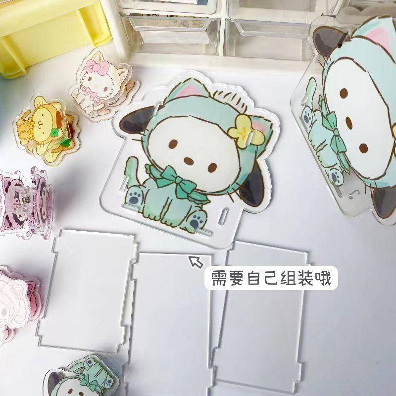 SANRIO Hộp Đựng Bút Bằng Acrylic Trong Suốt Họa Tiết Hoạt Hình Cinnamoroll Mymelody Kuromi Pochacco Pompom Purin Sáng Tạo