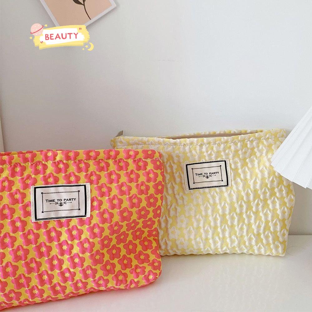 BEAUTY Túi Đựng Đồ Trang Điểm Họa Tiết Hoa Dễ Thương