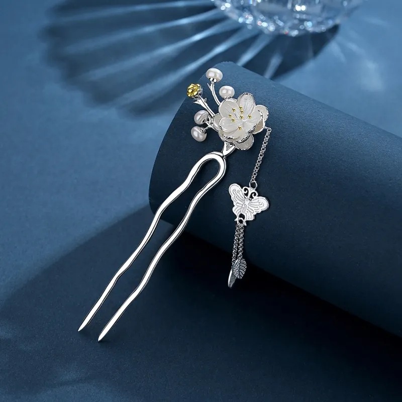♥ Trâm Cài Tóc Chữ U Bằng Bạc 925 Phong Cách Hanfu Cổ Điển Cho Nữ