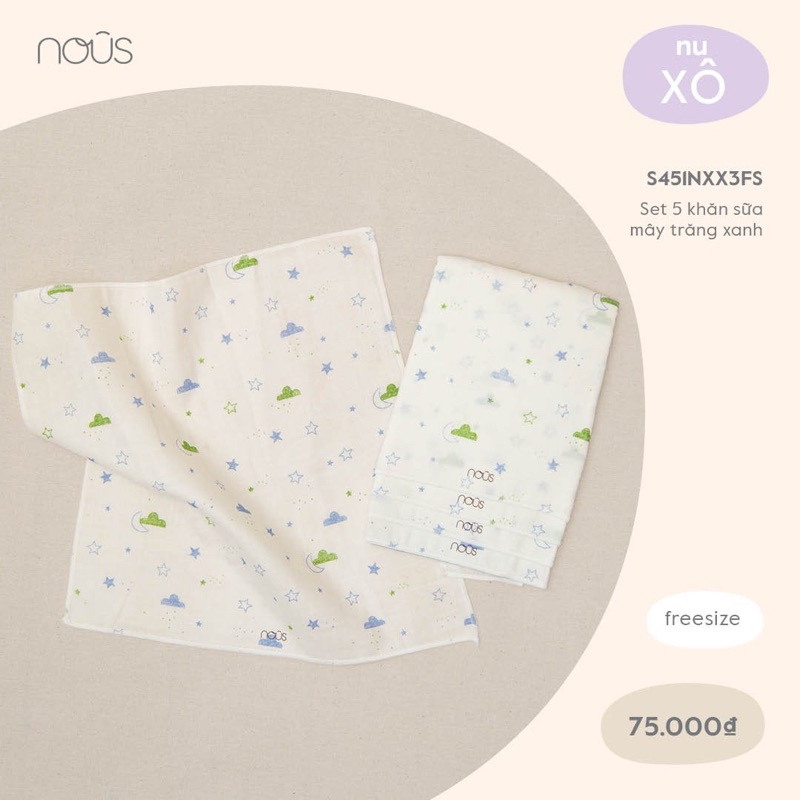 Nous - Khăn Sữa Nu set 5 cái