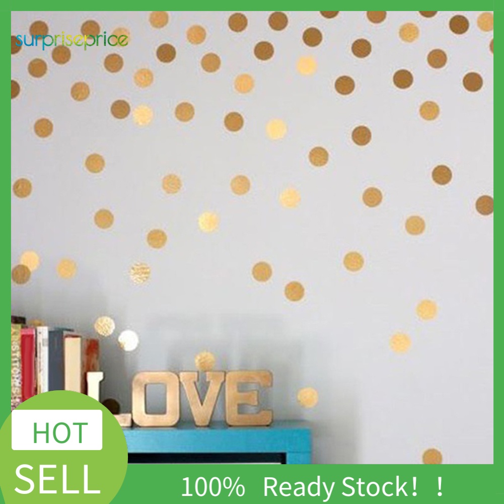 Set 52 Miếng Dán Tường Hình Tròn Họa Tiết Chấm Bi Trang Trí Phòng Trẻ Em DIY