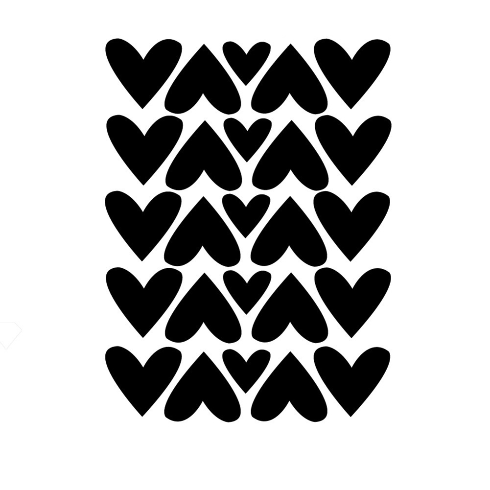 Bộ 25 Miếng Dán Tường Trang Trí Hình Trái Tim Tháo Rời Được