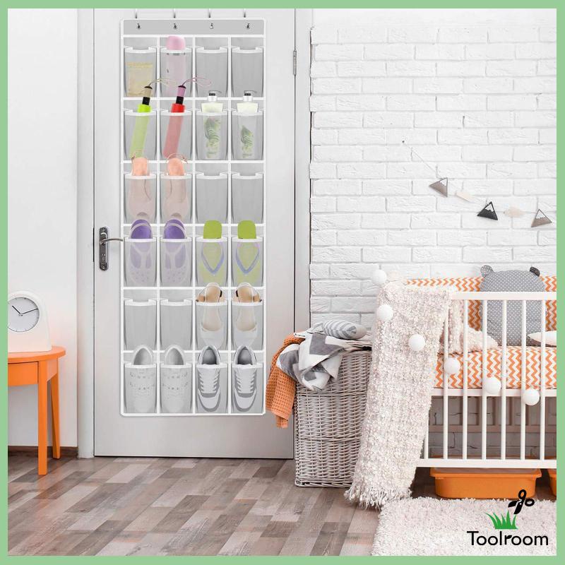 Túi Đựng Giày 24 Ngăn Với 4 Móc Treo Tiện Dụng Cho Phòng Ngủ