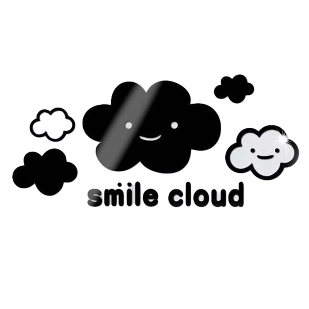 Gương Dán Tường Hình Đám Mây Cười 3D Trang Trí Nhà Cửa