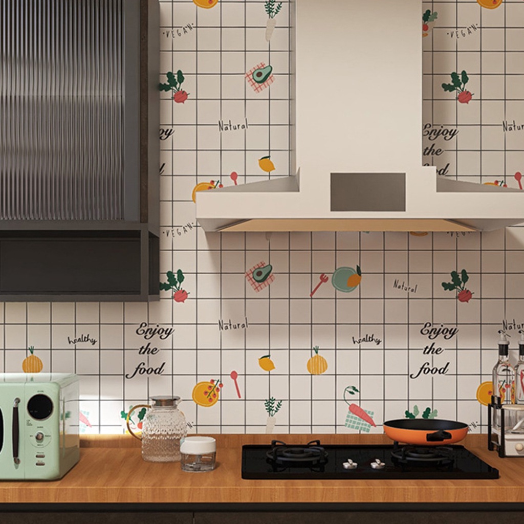 Miếng Dán Tường Chống Dầu Chống Ẩm Chống Nấm Mốc Trang Trí Nhà Bếp