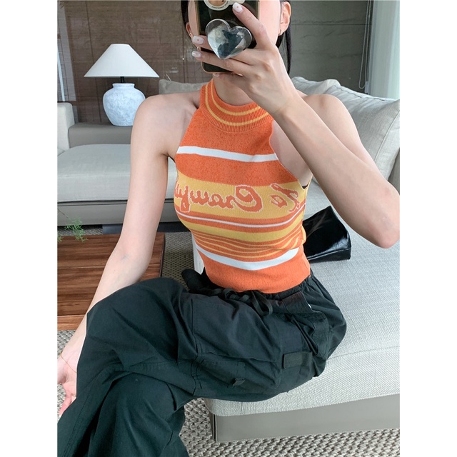 Áo Croptop Hai Dây In Họa Tiết Thời Trang Mùa Hè Hàn Quốc 2023