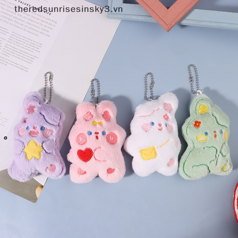 Móc Khóa Hình Thỏ Nhồi Bông Mềm Mại Đáng Yêu