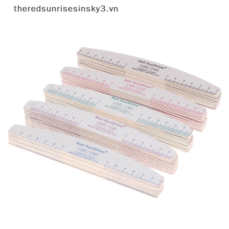 Bộ 10 Giấy Nhám Đánh Bóng Móng Tay 100 # 150 # 180 # 240 Grit