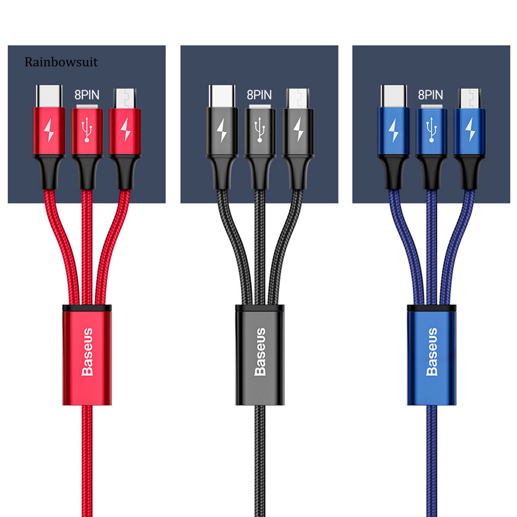 Dây Cáp Sạc Nhanh Chip Thông Minh 8-pin Type-C Micro USB Cho Điện Thoại Thông Minh