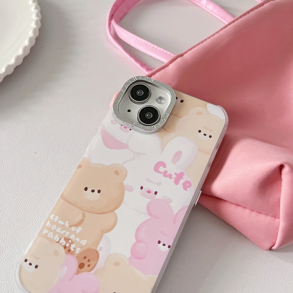 Ốp Điện Thoại TPU Dẻo Họa Tiết Hoạt Hình Gấu / Thỏ Dễ Thương Chống Sốc / Bụi Bẩn Cho IPhone 14 13 12 11 Pro Max X XR 8 7 Plus