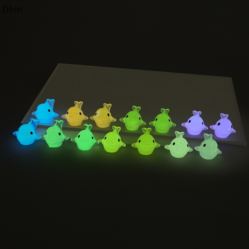 [Dhin] Set 5 Tượng Cá Heo Phát Sáng Trong Bóng Tối Trang Trí Phong Cảnh