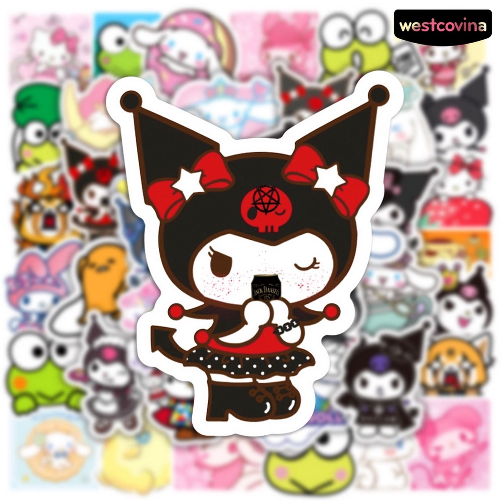[WSTN] [WSTN]✎Bộ 50 Miếng Dán Bình Nước In Họa Tiết Hoạt Hình Chú Chó Đáng Yêu