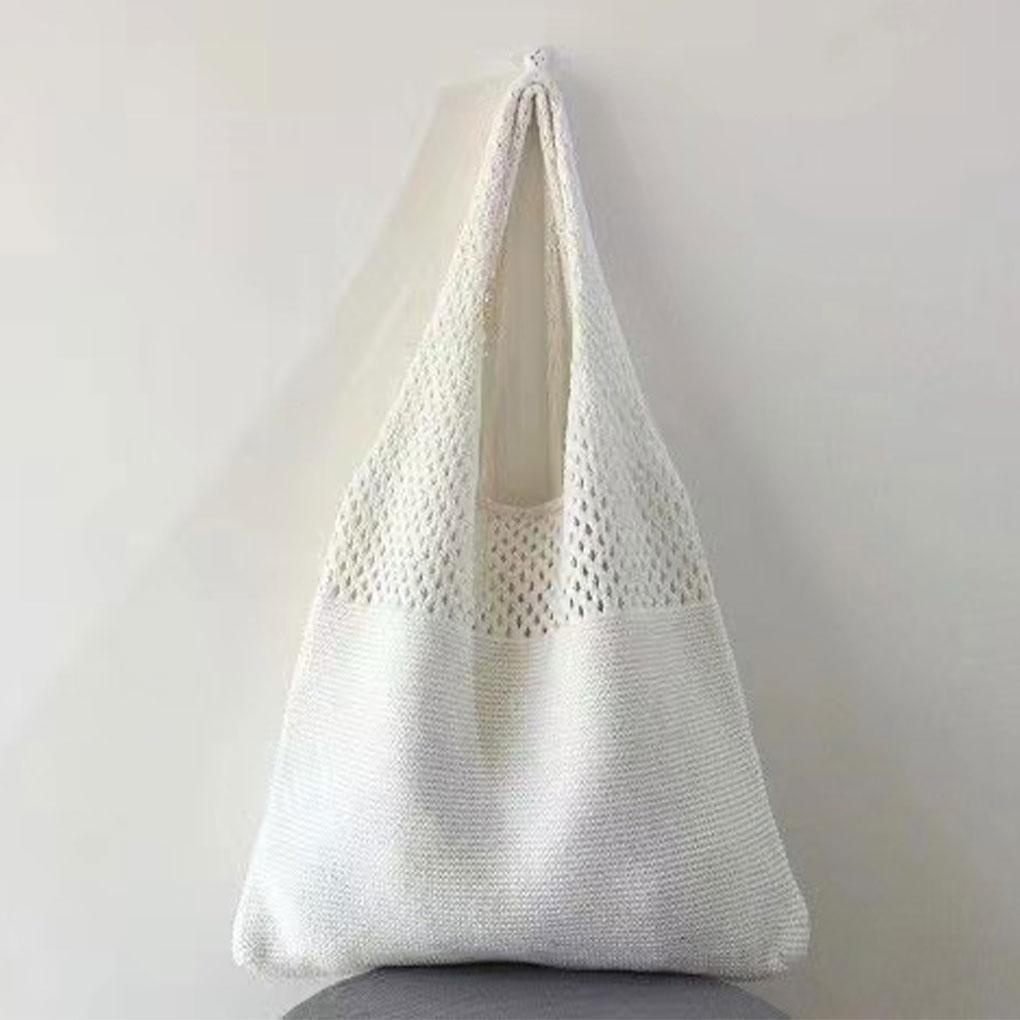 Túi Tote Dệt Kim Polyester Gọn Nhẹ Và Bền Thời Trang Đi Biển Mùa Hè Cho Nữ