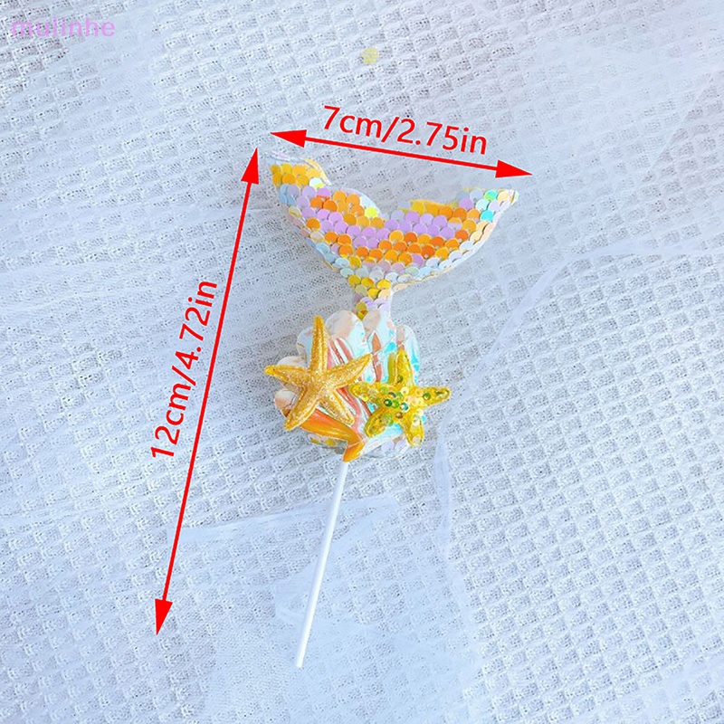 Topper Hình Vỏ Sò Đính Kim Sa Nhiều Màu Dùng Trang Trí Bánh Kem DIY