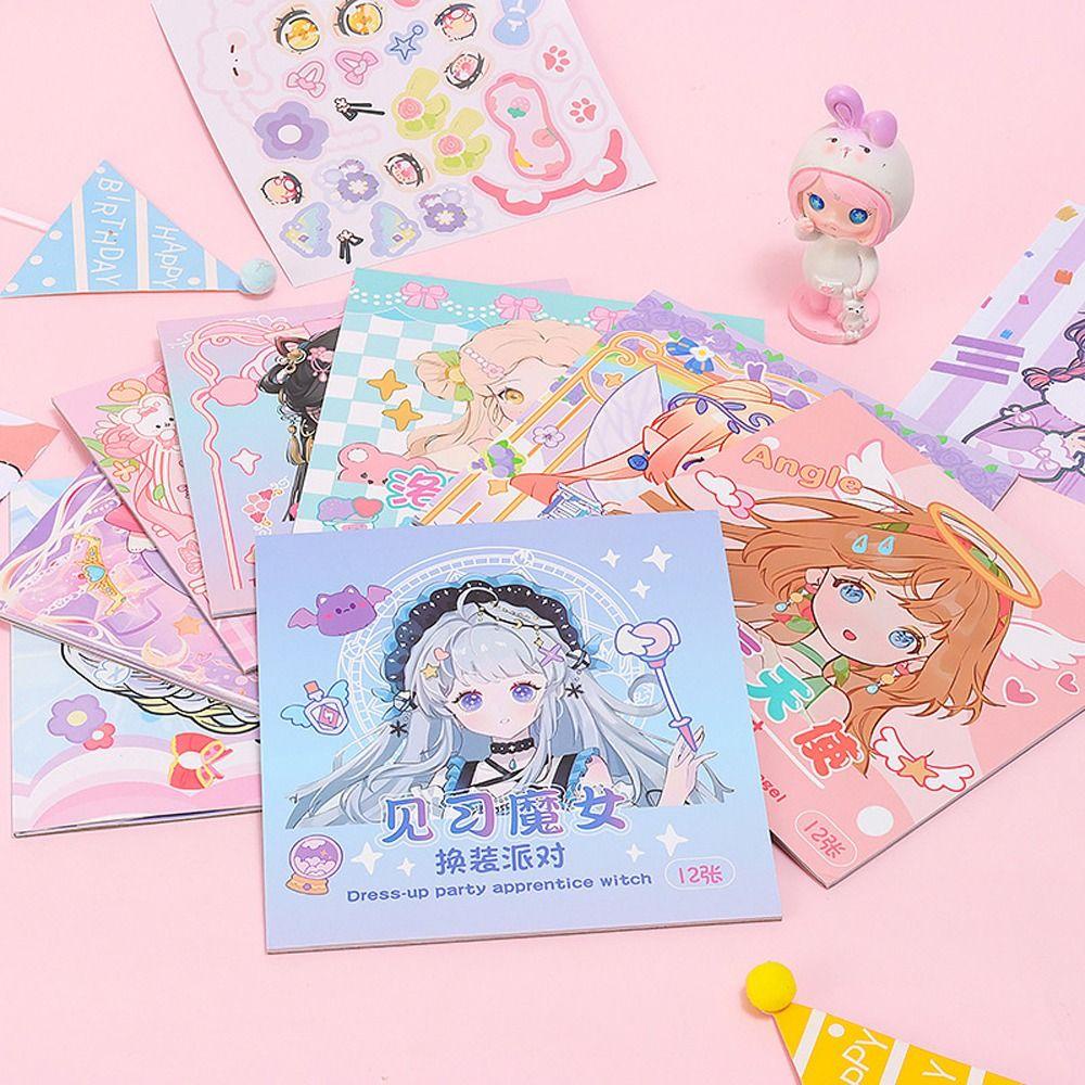 BERNARDO Sách Giấy Dán Trang Điểm Hình Công Chúa Vui Nhộn Có Thể Tái Sử Dụng DIY