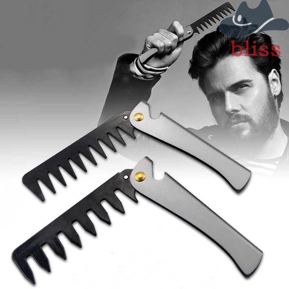 BLISS Lược Chải Tóc Răng Thưa Bằng Thép Không Gỉ Có Tay Cầm Tiện Dụng Cho Salon