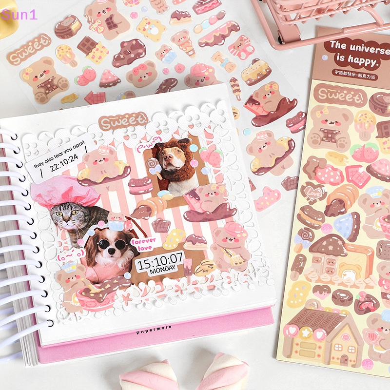 1 Tấm Hình Dán Họa Tiết Động Vật Hoạt Hình Lấp Lánh Trang Trí Sổ Tay DIY