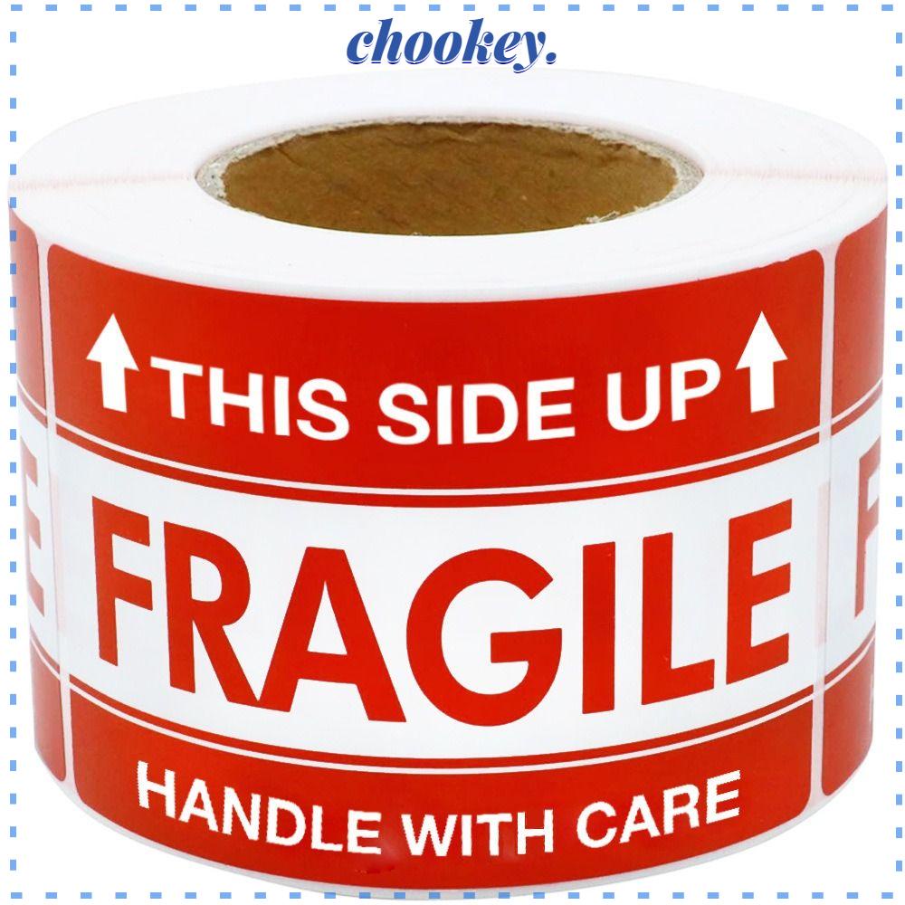 CHOOKEY Cuộn 500 Nhãn Dán Cảnh Báo / Cuộn Băng Keo Dán Cảnh Báo / Mũi Tên 2 &quot;X 3&quot; Tự Dính Giữ Khoảng Cách