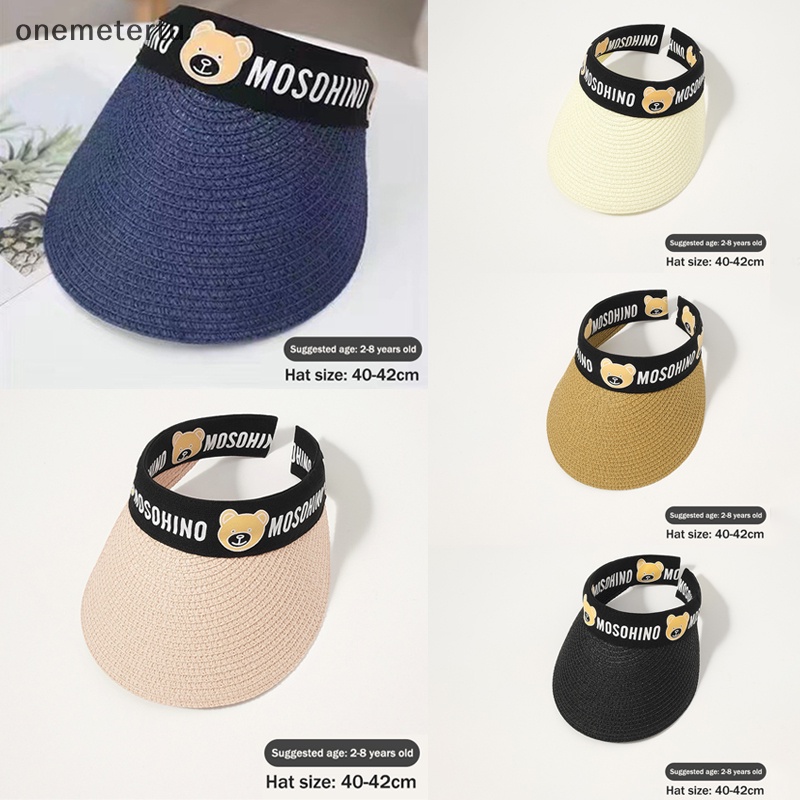 Mũ Cói Vành Rộng Hở Chóp Chống Nắng Thời Trang Mùa Hè Dễ Thương Cho Bé 2-8 Tuổi