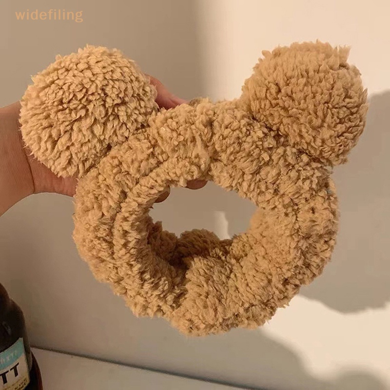 Băng Đô Tai Gấu Bằng Nhung Co Giãn Dễ Thương