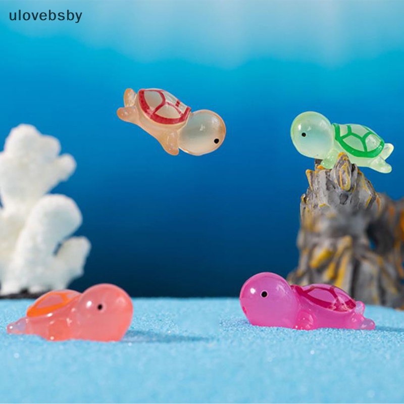 Set 1 / 5 Mô Hình Rùa Mini Bằng Nhựa Dạ Quang Trang Trí Bảng Điều Khiển Xe Hơi