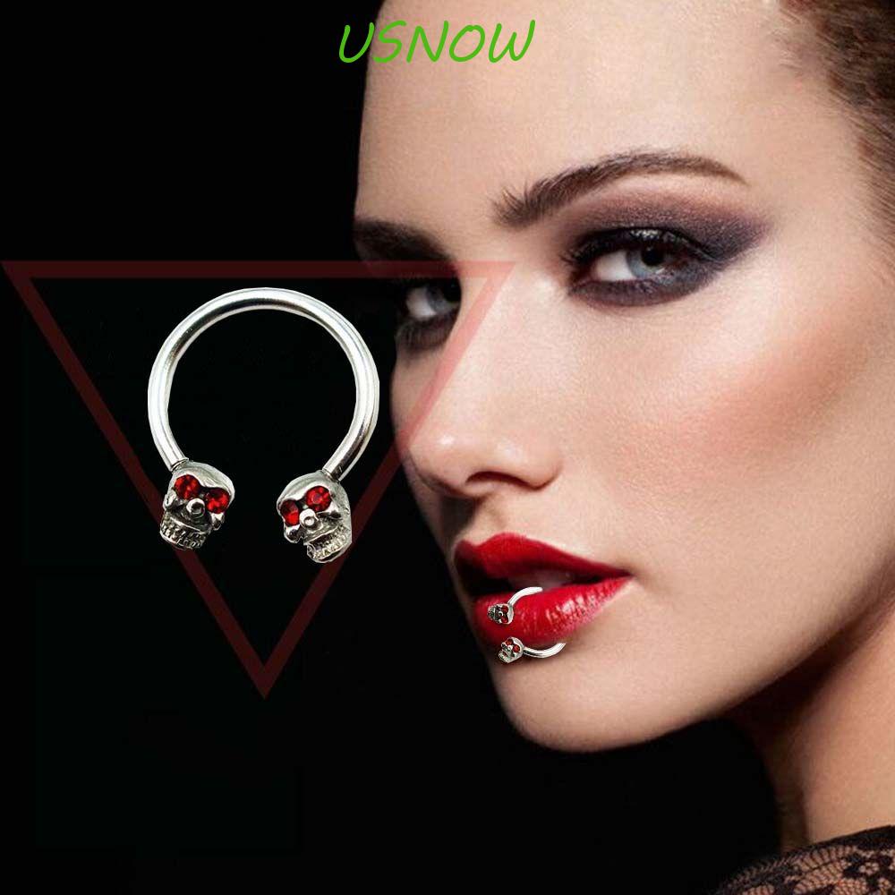 USNOW Bông Tai HìNh ĐầU Lâu BằNg ThéP Không Gỉ ThờI Trang