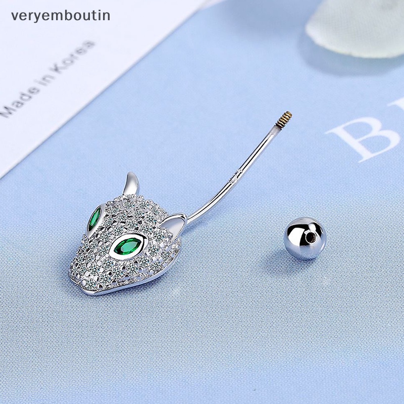 Khuyên Rốn Họa Tiết Da Báo Đính Đá Zircon Thời Trang