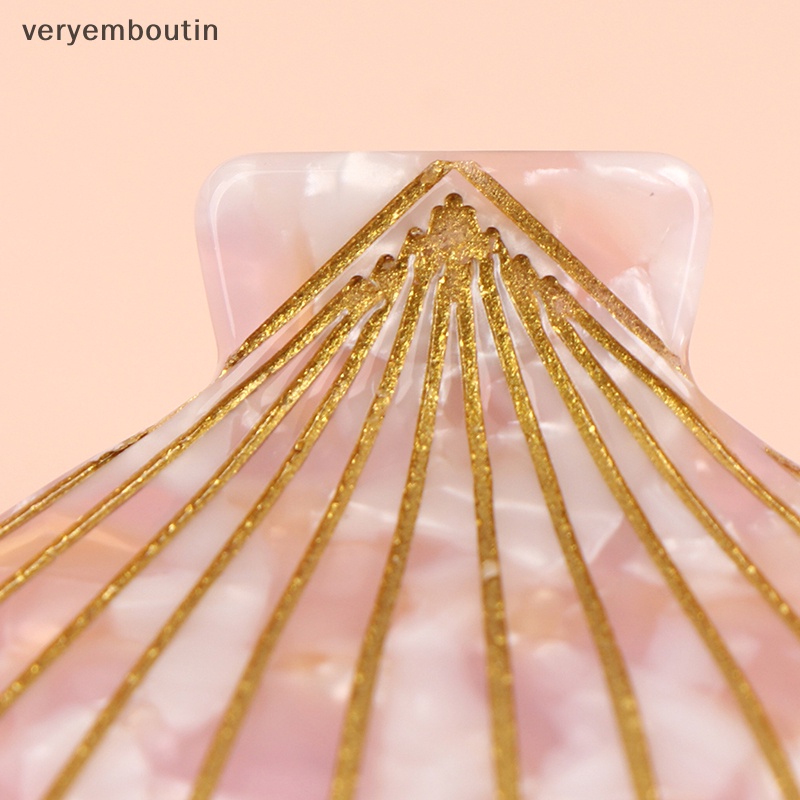 1 Kẹp Tóc Càng Cua Tạo Kiểu Tóc Bằng Acrylic Hình Vỏ Sò Cho Nữ