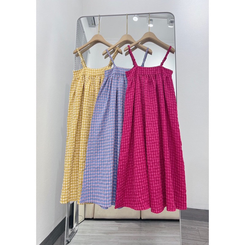 Đầm Maxi Thắt Tít Caro Sọc Hot Fom Dài To Rộng Đỉnh Chuẩn alohashop91