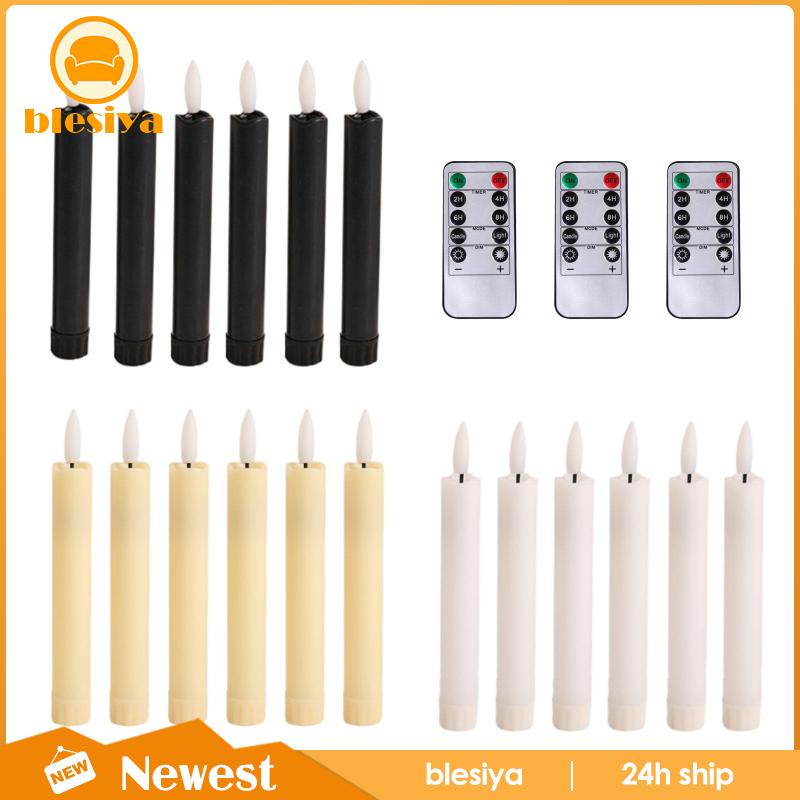 Bộ 6 Nến Đèn LED 3D Không Lửa Kèm Điều Khiển Từ Xa Trang Trí Bàn Tiệc Cưới / Valentine