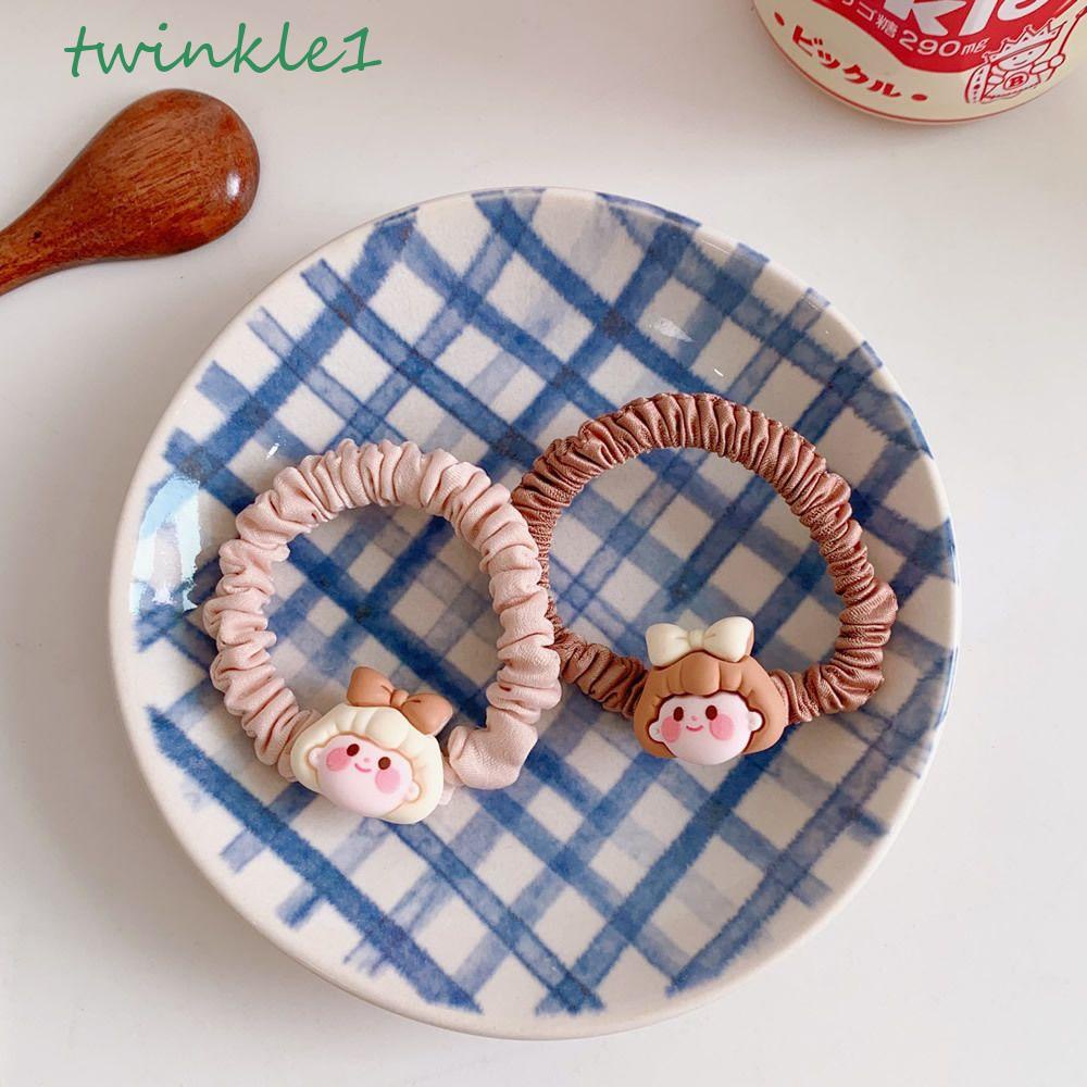 TWINKLE Dây Cột Tóc Cao Su Co Giãn Đính Nơ Phong Cách Hàn Quốc Ngọt Ngào Giá Đỡ