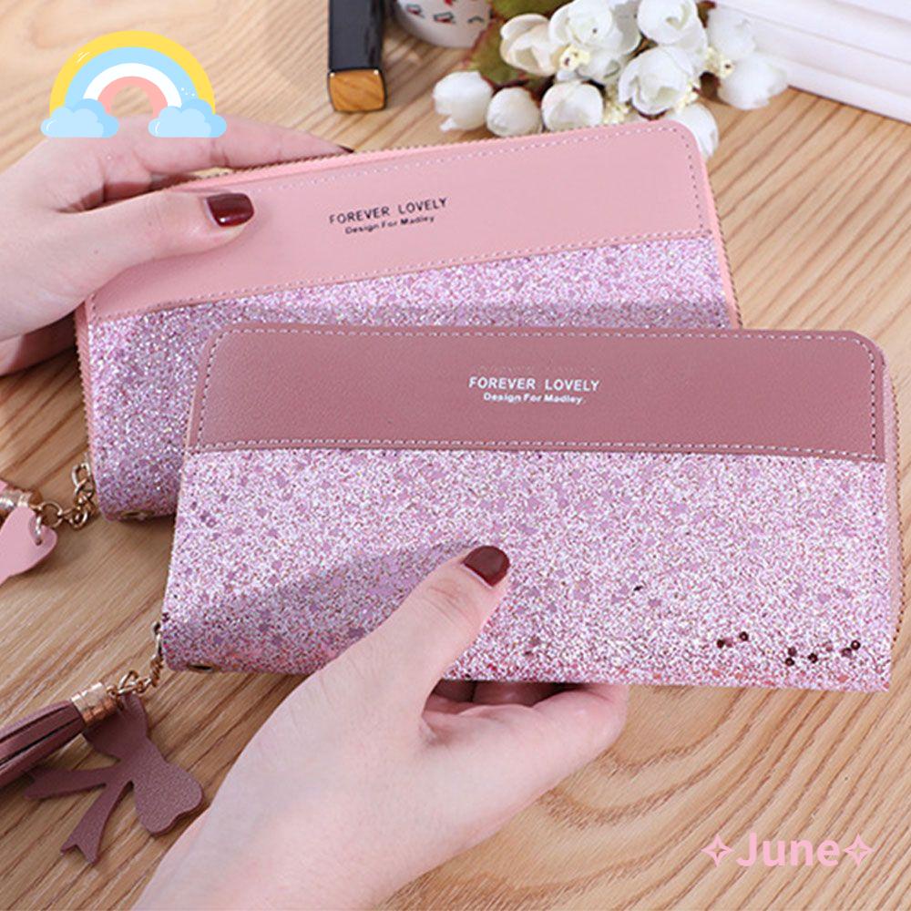 JUNE Ví Cầm Tay Dáng Dài Đựng Điện Thoại Thời Trang Cho Nữ