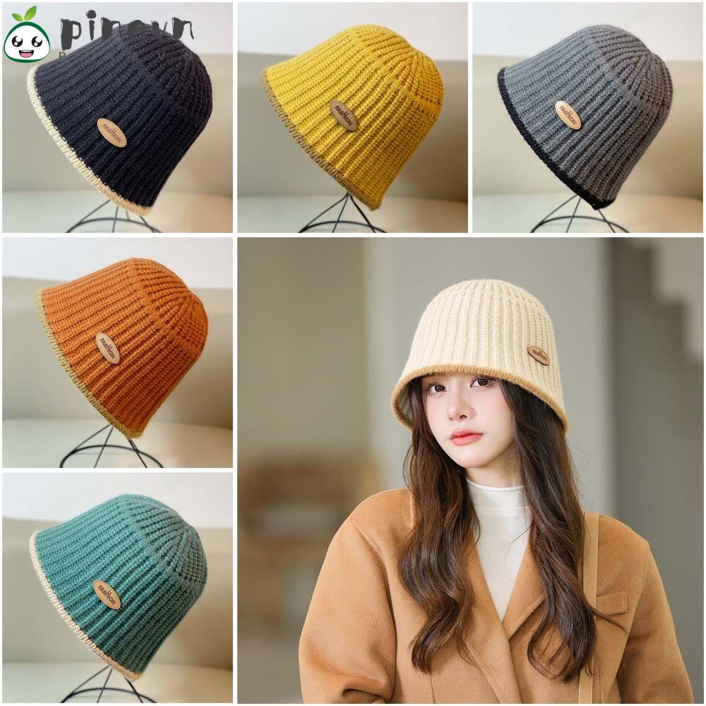 PINEVN Mũ Bucket Dệt Kim Phong Cách Retro Cho Nữ
