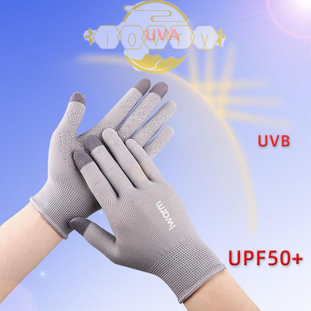 IVORY Găng Tay Năm Ngón Chống Trượt In Chữ Chống Tia UV Thời Trang Hàn Quốc Cho Nam