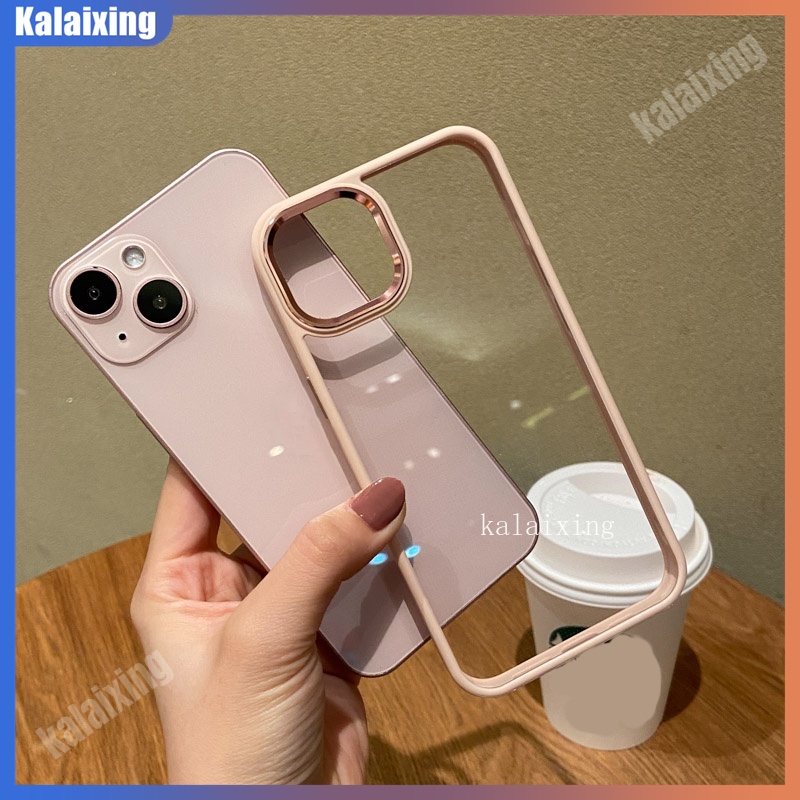Ốp Điện Thoại Cứng Trong Suốt Viền Kim Loại Cho iPhone 14Pro Max13 Pro Max 12 13 Mini 12Pro Max