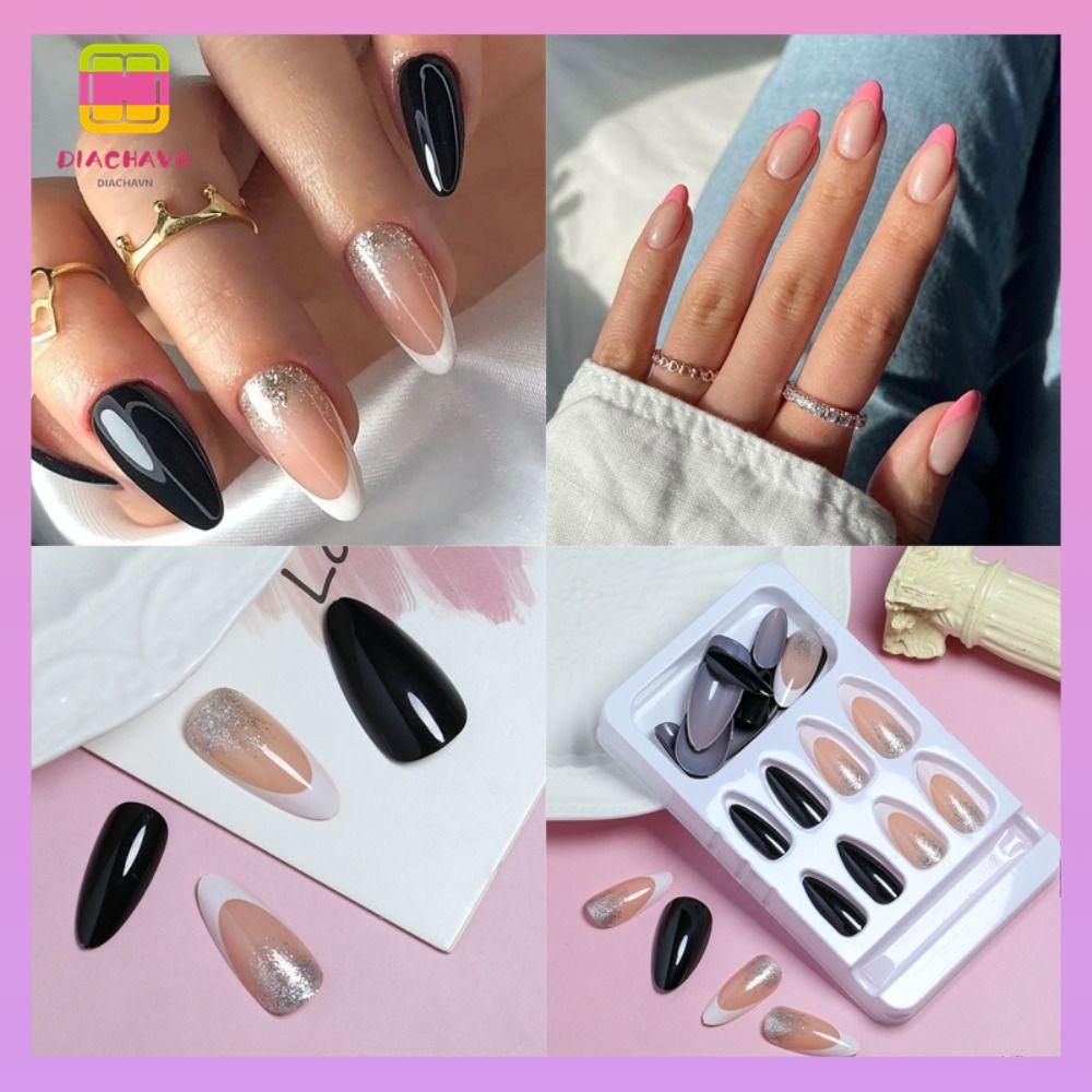 DIACHAVN Móng Tay Giả Đầu Nhọn Thời Trang Cho Nữ
