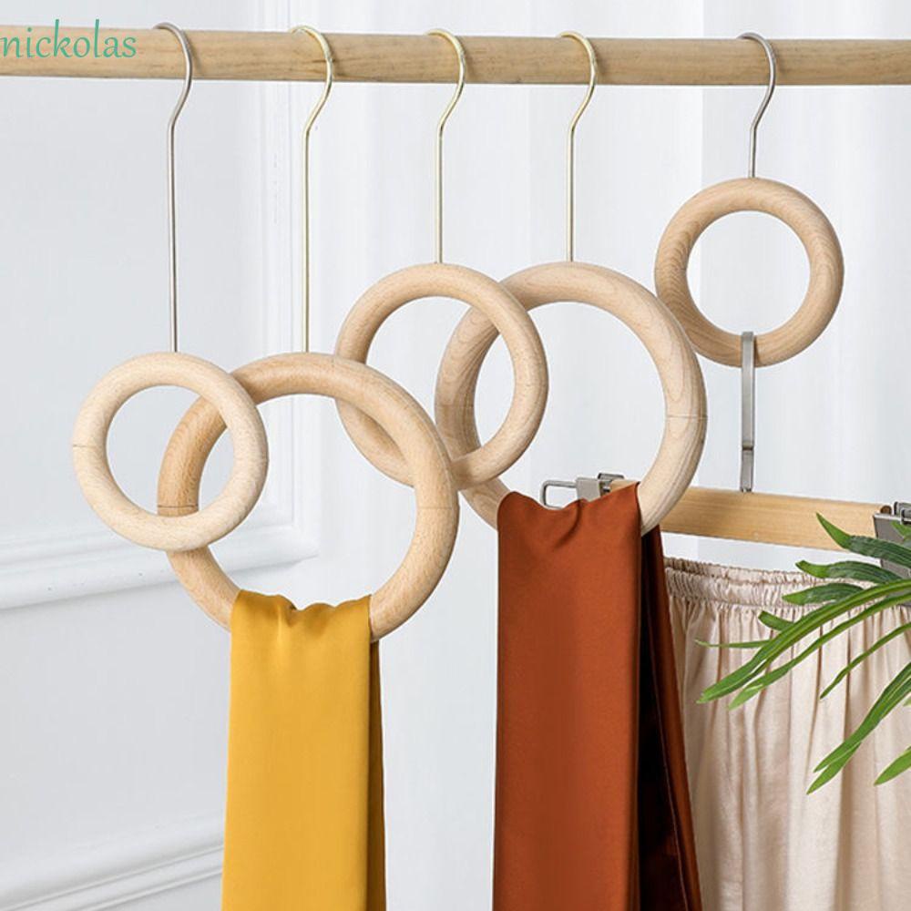 NICKOLAS 1 Móc Treo Túi Xách Hình Tròn 14 / 12cm Bằng Gỗ