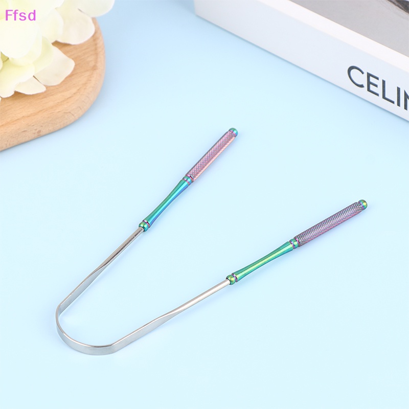{Ffsd} 1 Dụng Cụ Nạo Lưỡi Làm Sạch Răng Miệng Bằng Thép Không Gỉ Tươi Mát *