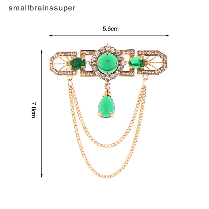 Ghim Cài Áo Nhỏ Đính Đá Phối Dây Xích Tua Rua Thời Trang Chất Lượng Cao Cho Nữ