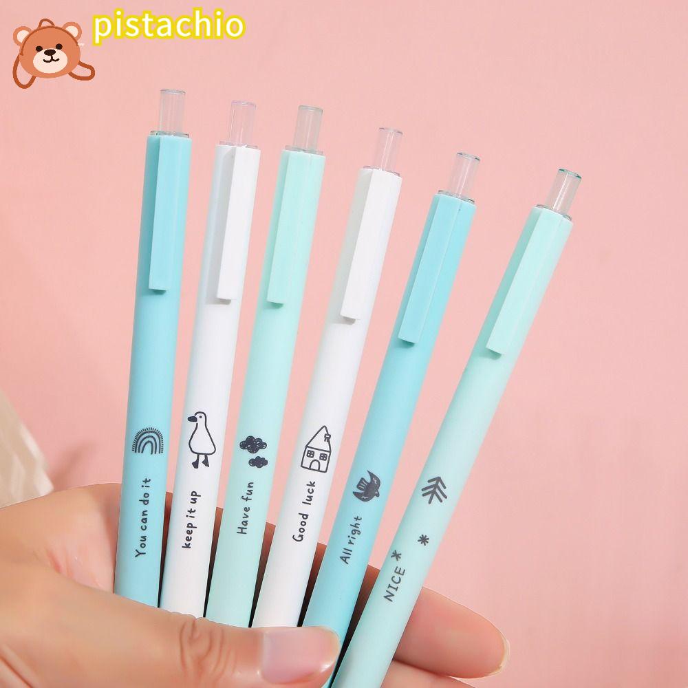 PISTA Set 6 Bút Mực Đen Có Đầu Kẹp Tiện Dụng