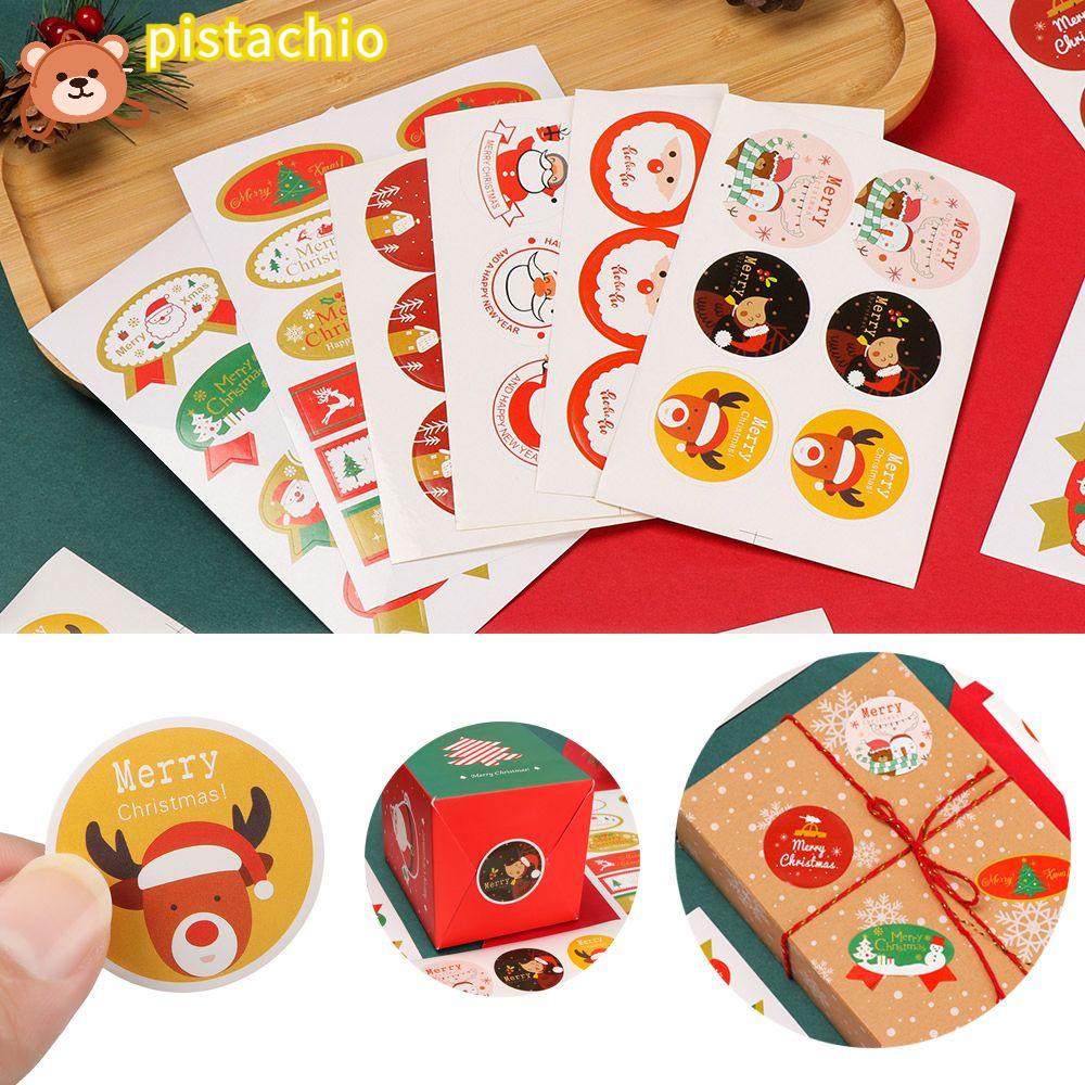 PISTA Set 5 Tờ Nhãn Dán Trang Trí Túi Kẹo Giáng Sinh DIY