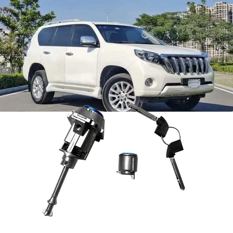 Bộ Khóa Cửa Xi Lanh Màu Bạc Chuyên Dụng Cho Xe Hơi Toyota Land Cruiser Prado 2010-2019