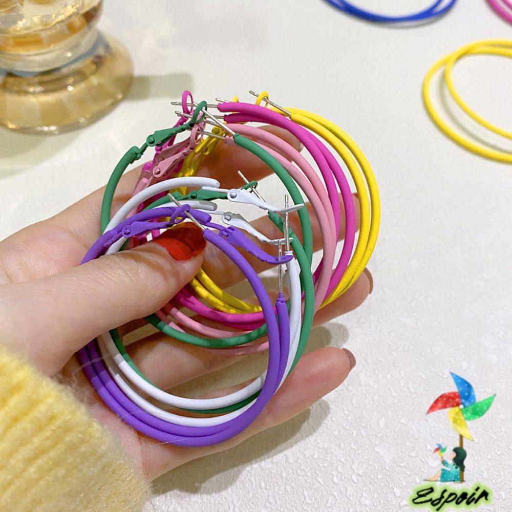 ESPO Bông Tai Hình Tròn Lớn Siêu Nhẹ Phong Cách Hàn Quốc Thời Trang