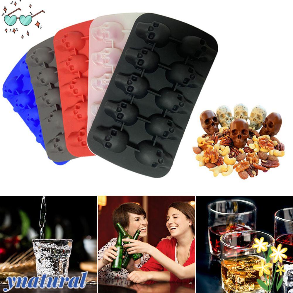 YNATURAL Khuôn Làm Sô Cô La / Cocktail Hình Đầu Lâu 3D10 Ô